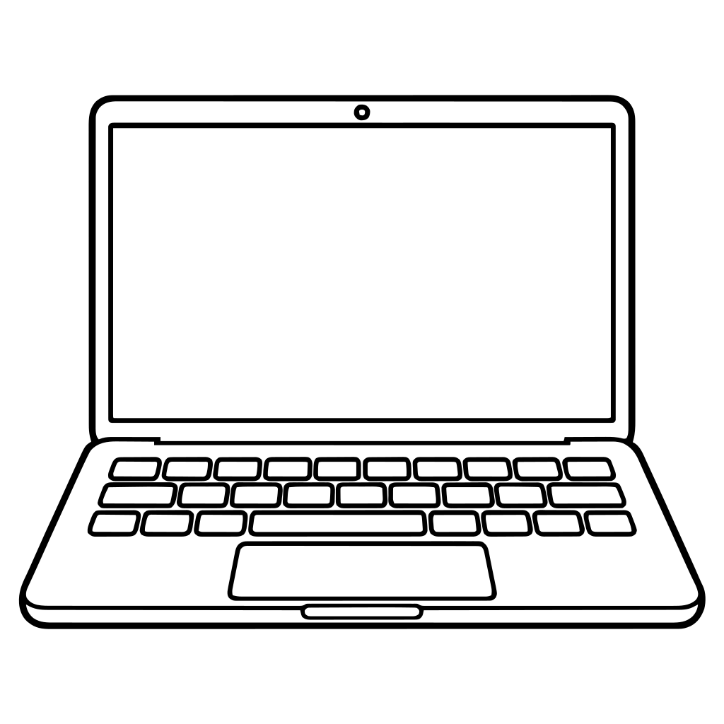 ノートパソコンのイラスト（シンプル）