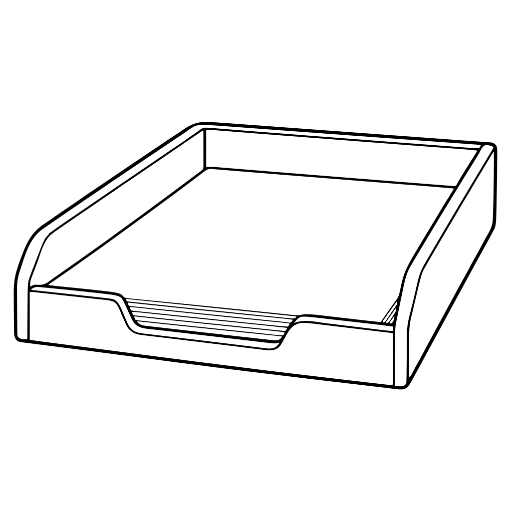 書類トレーのイラスト（線画）