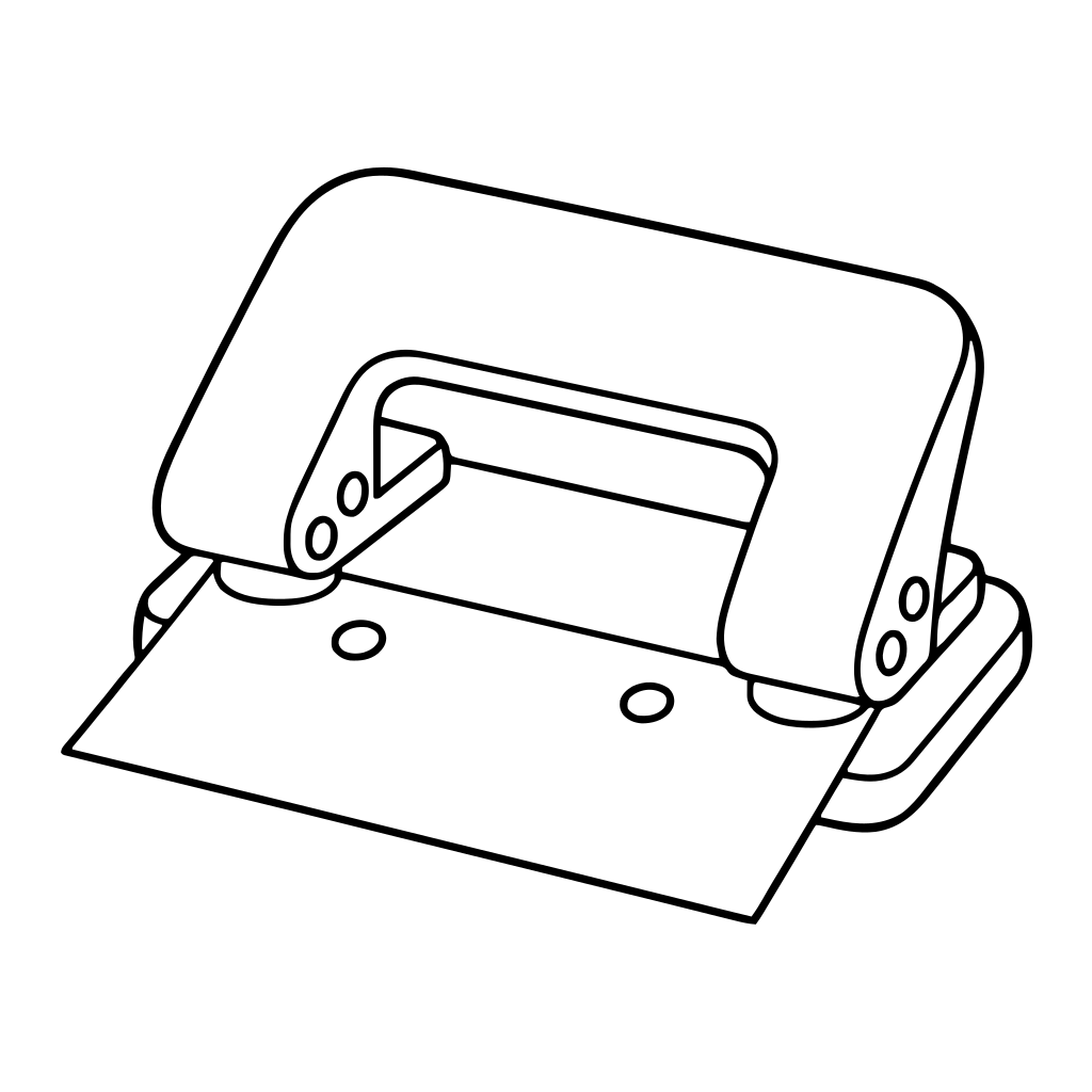 穴あけパンチのイラスト（シンプル）