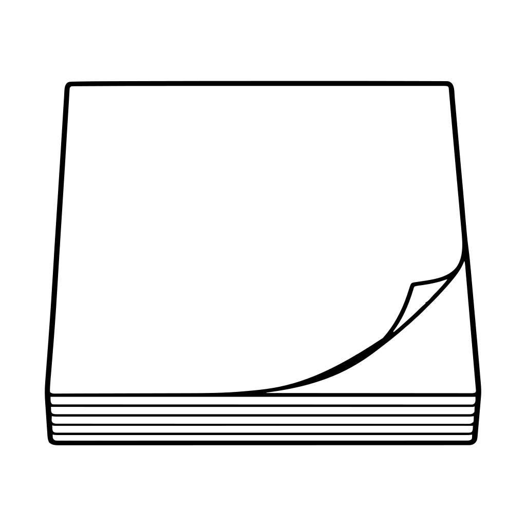 付箋のイラスト（線画）