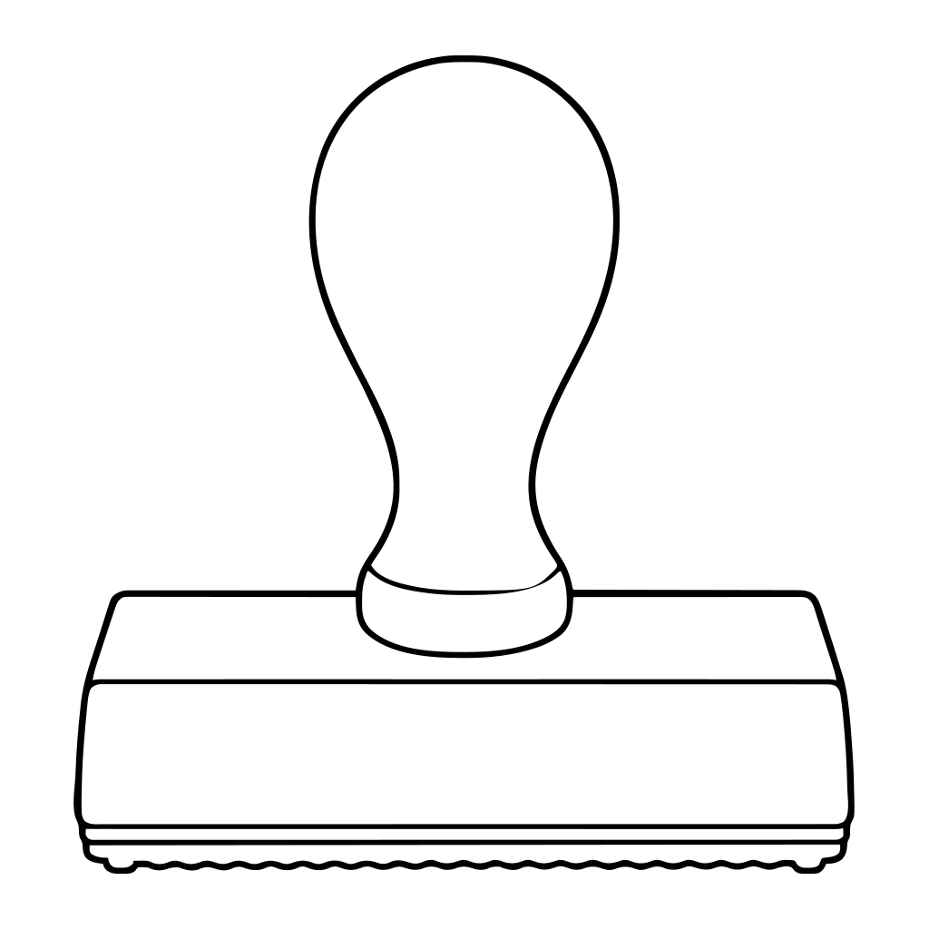 持ち手付きスタンプのイラスト（線画）
