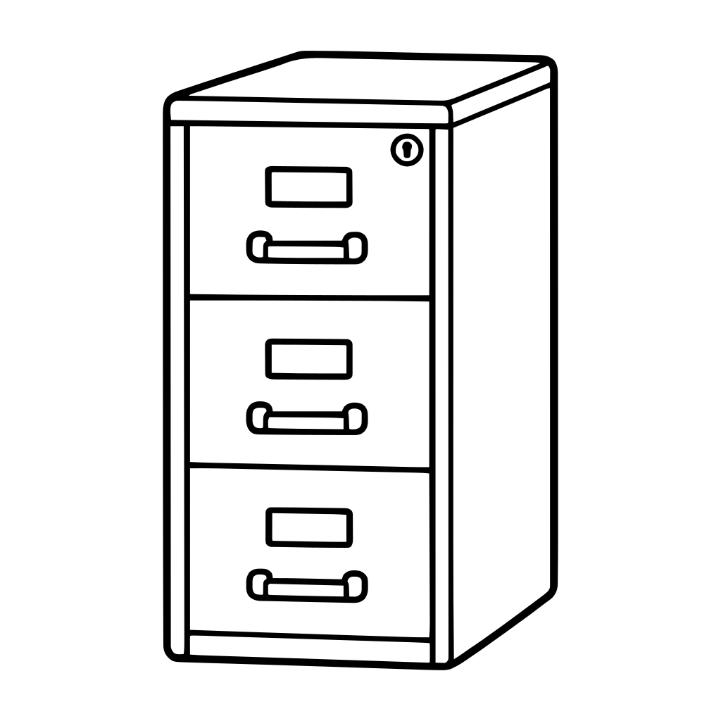ファイリングキャビネットのイラスト（シンプル）