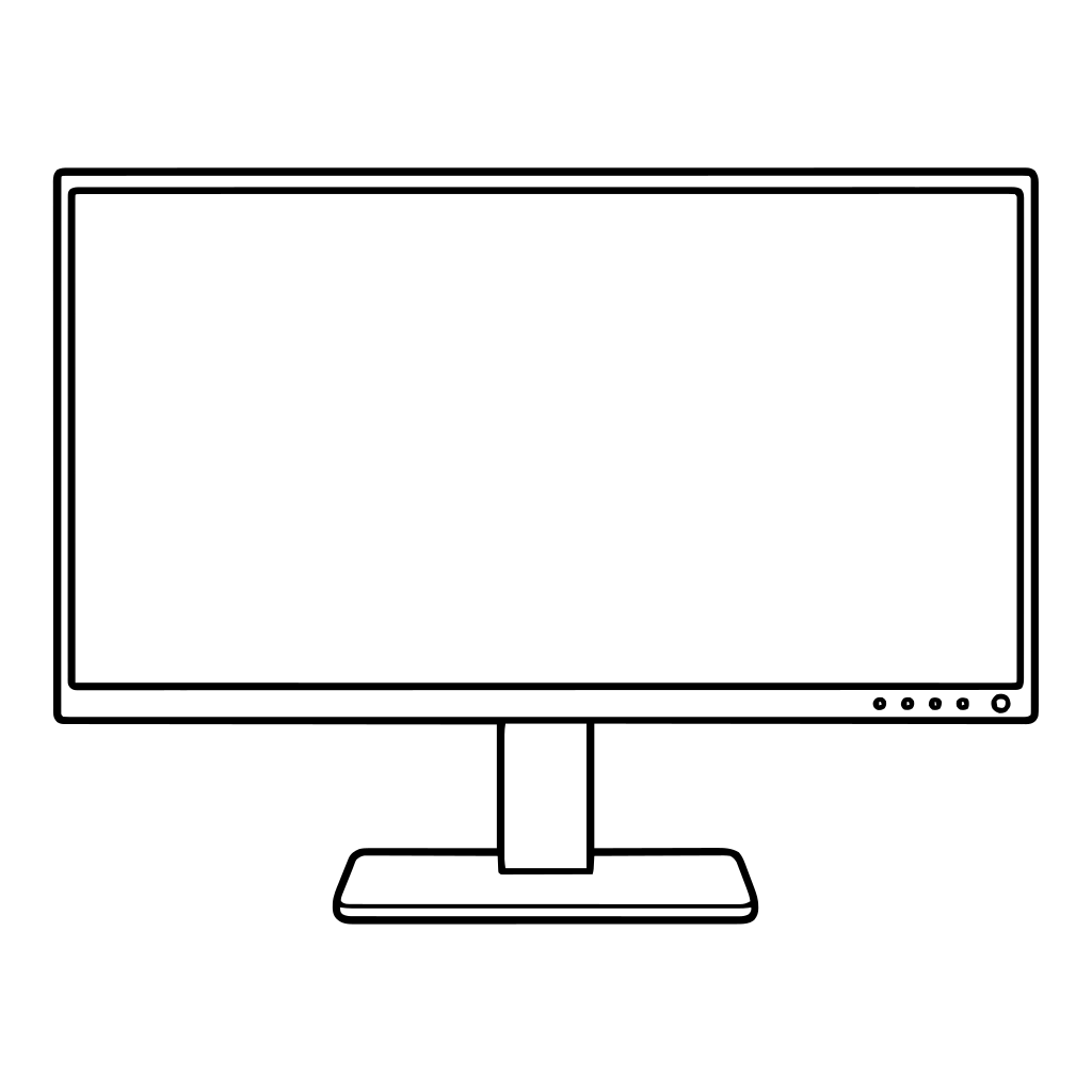 モニターのイラスト（線画）
