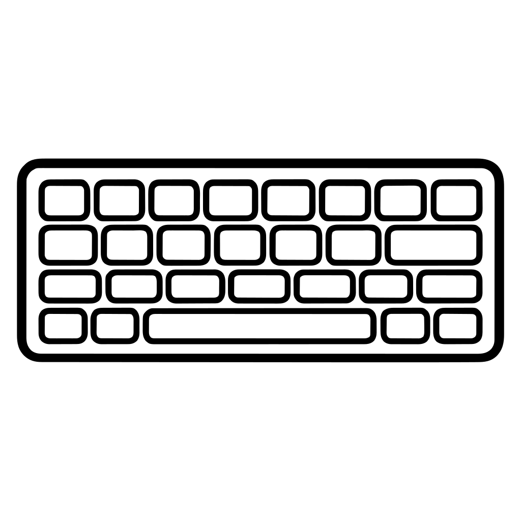 キーボードのイラスト（丸みのあるデフォルメ）
