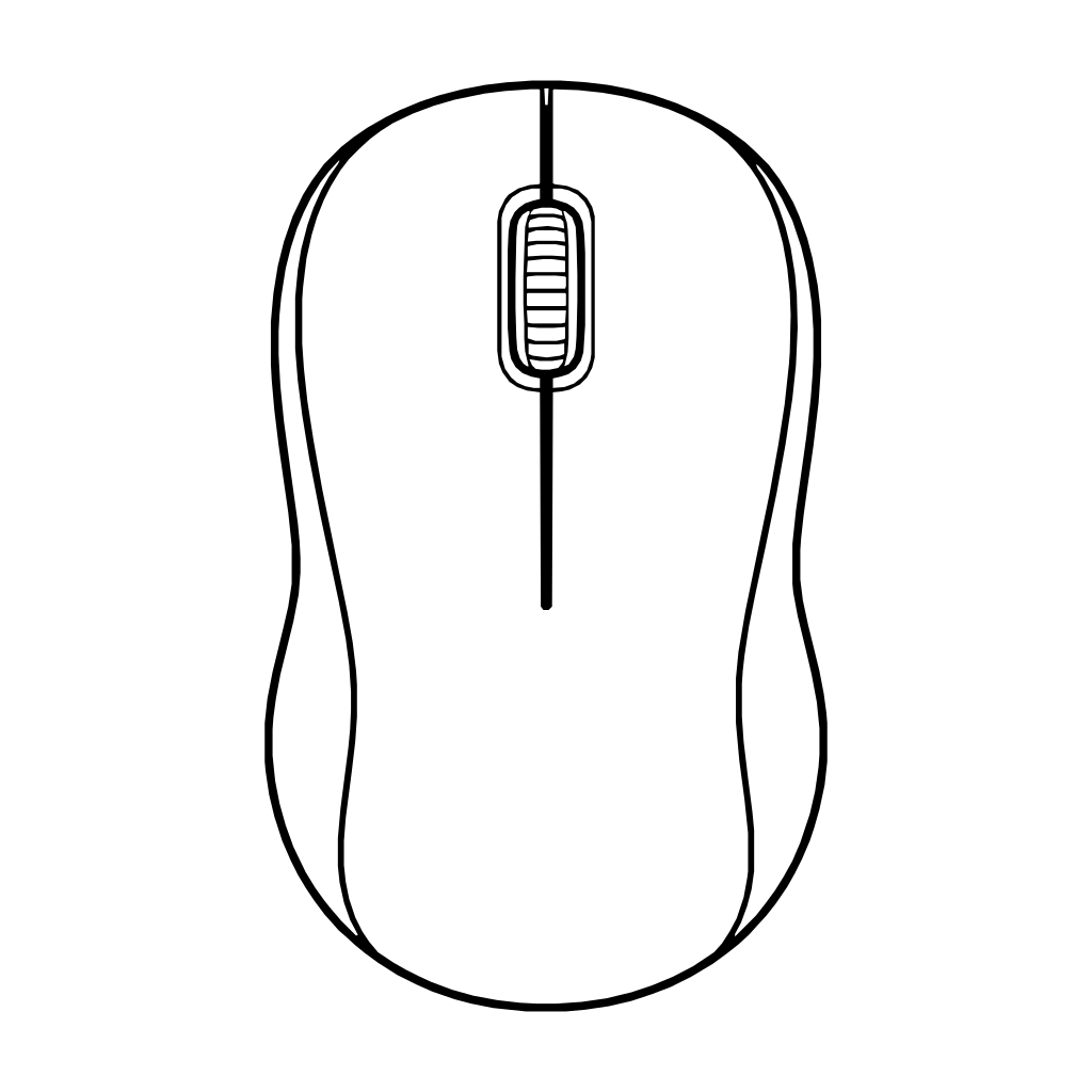 マウスのイラスト（線画）