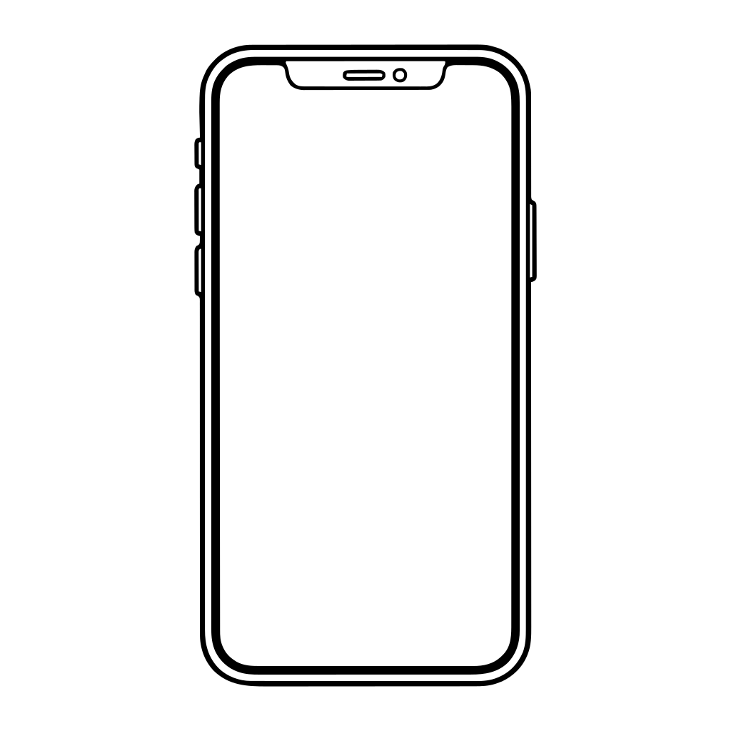 スマートフォンのイラスト（線画）