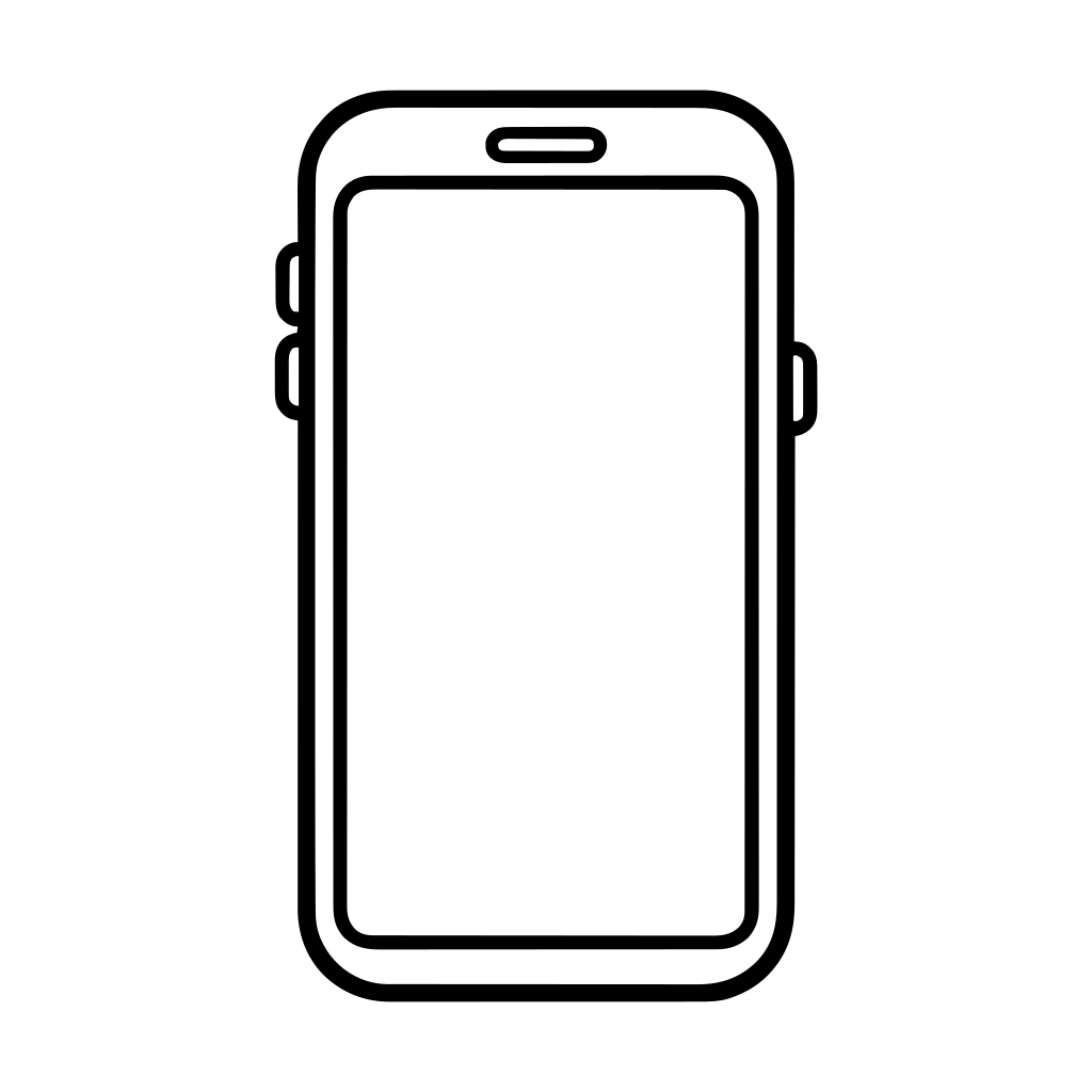 スマートフォンのイラスト（丸みのあるデフォルメ）