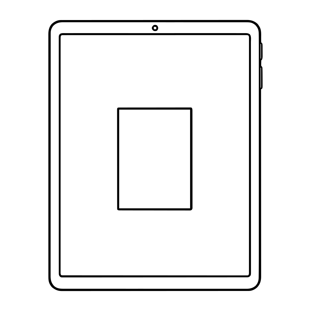 タブレットのイラスト（線画）