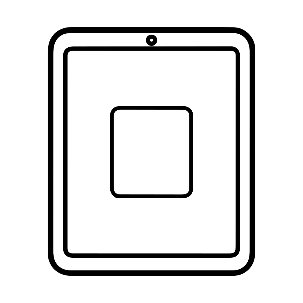 タブレットのイラスト（丸みのあるデフォルメ）