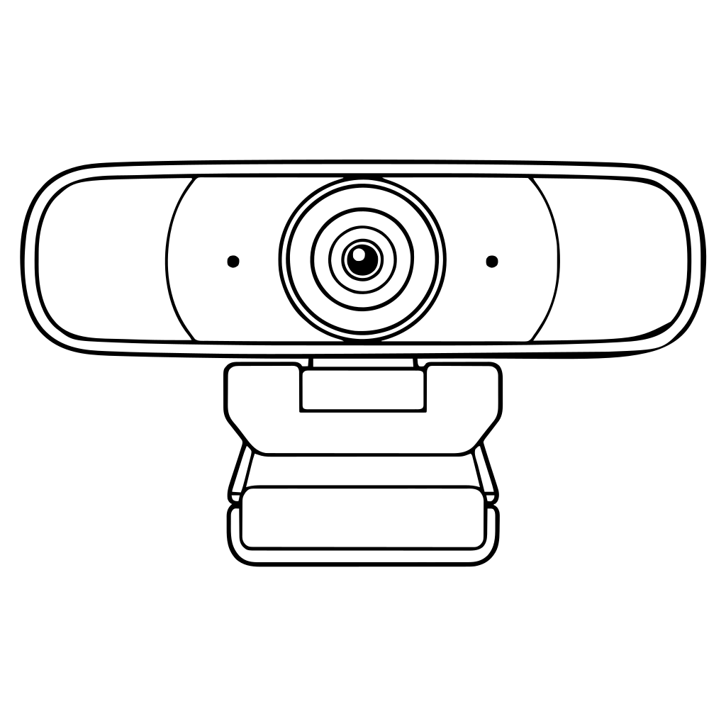 Webカメラのイラスト（線画）