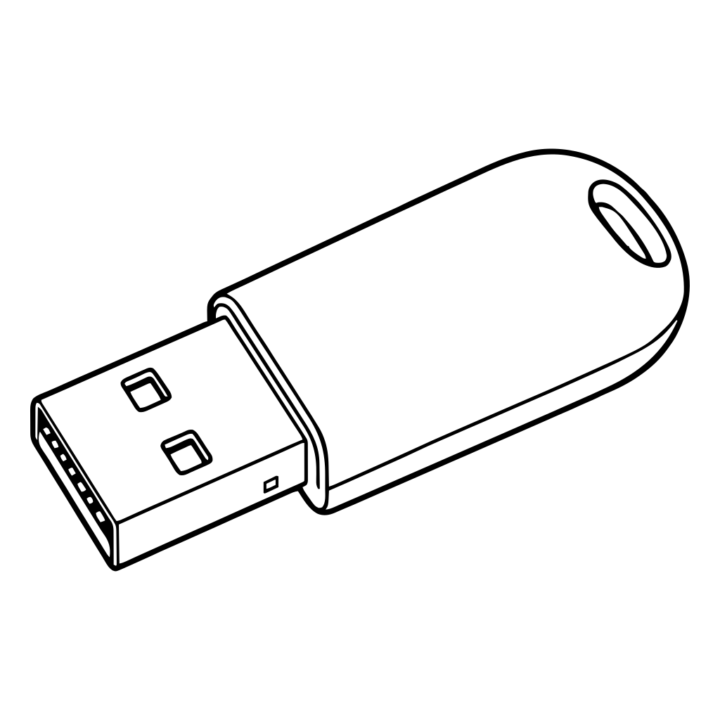 USBメモリのイラスト（線画）