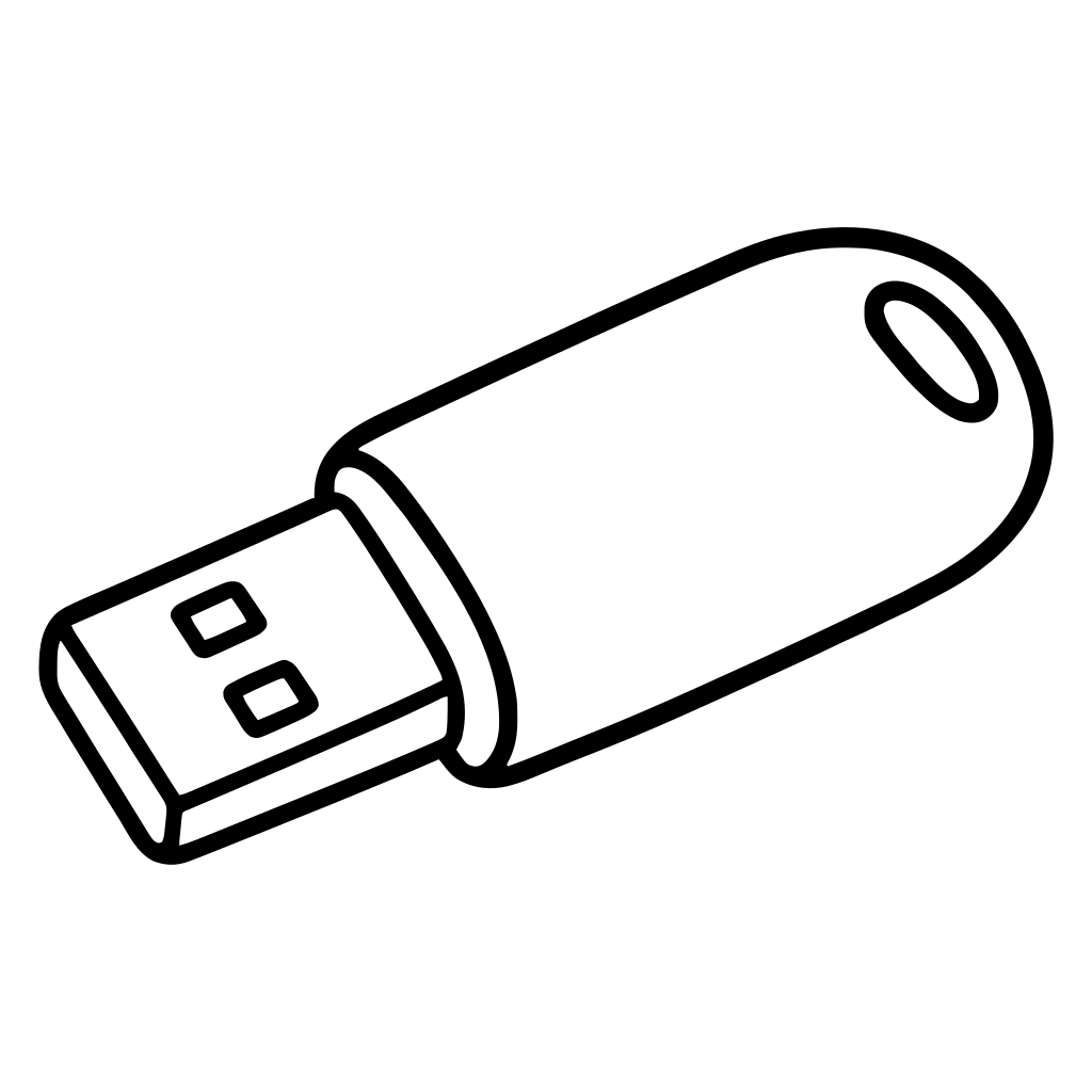 USBメモリのイラスト（丸みのあるデフォルメ）