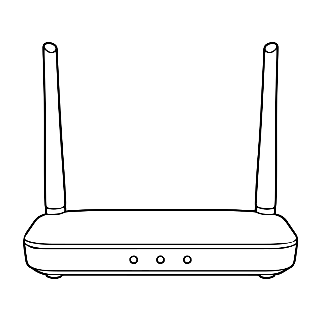無線LANルーターのイラスト（線画）