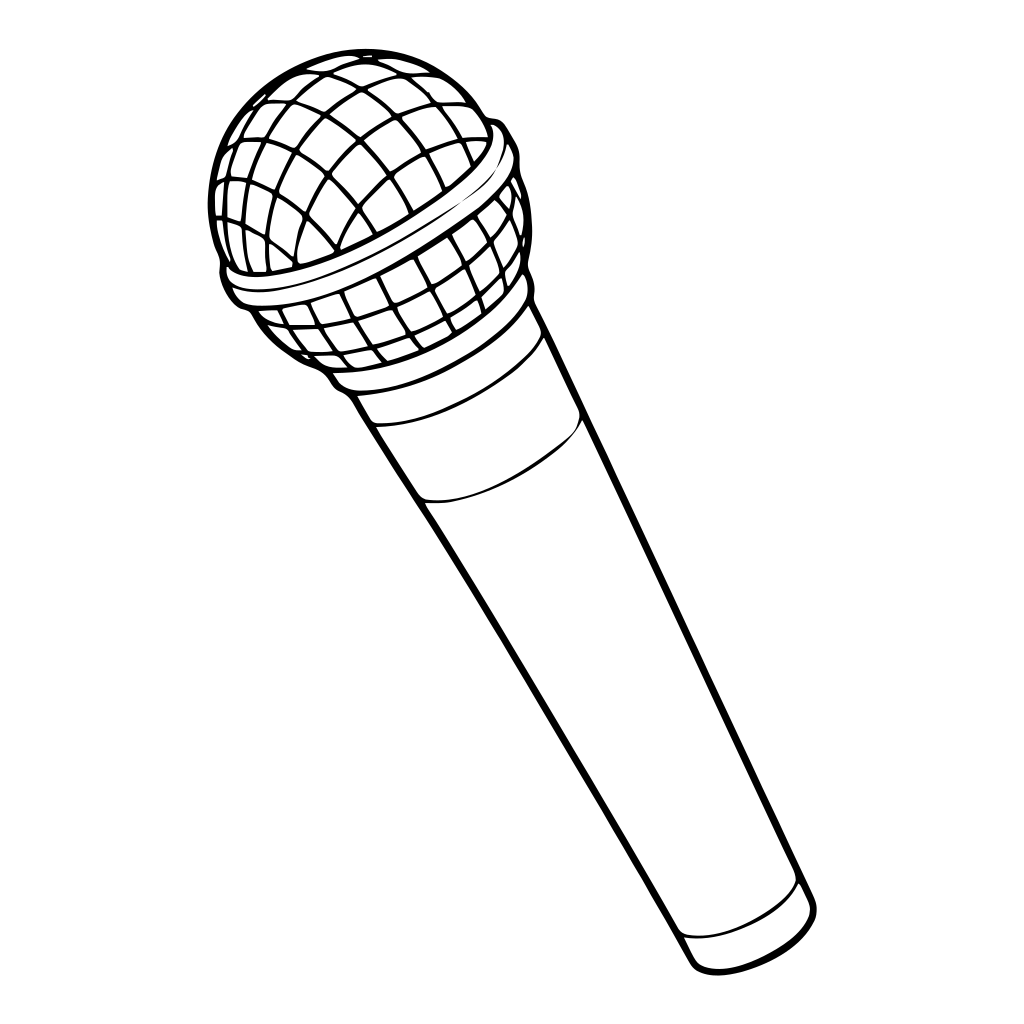 ハンドマイクのイラスト（線画）