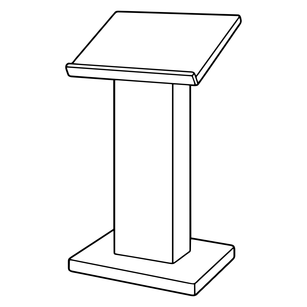 演台のイラスト（線画）
