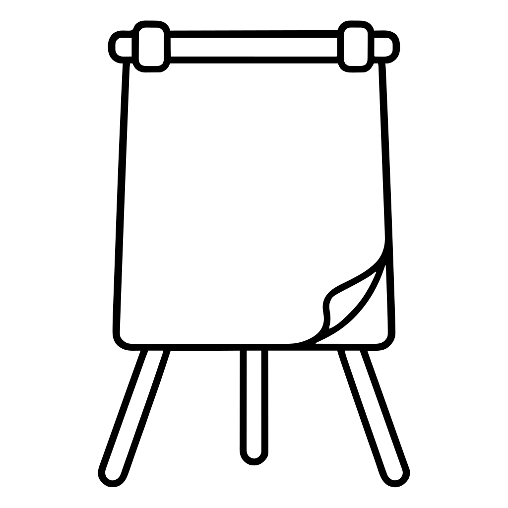 フリップチャートのイラスト（丸みのあるデフォルメ）