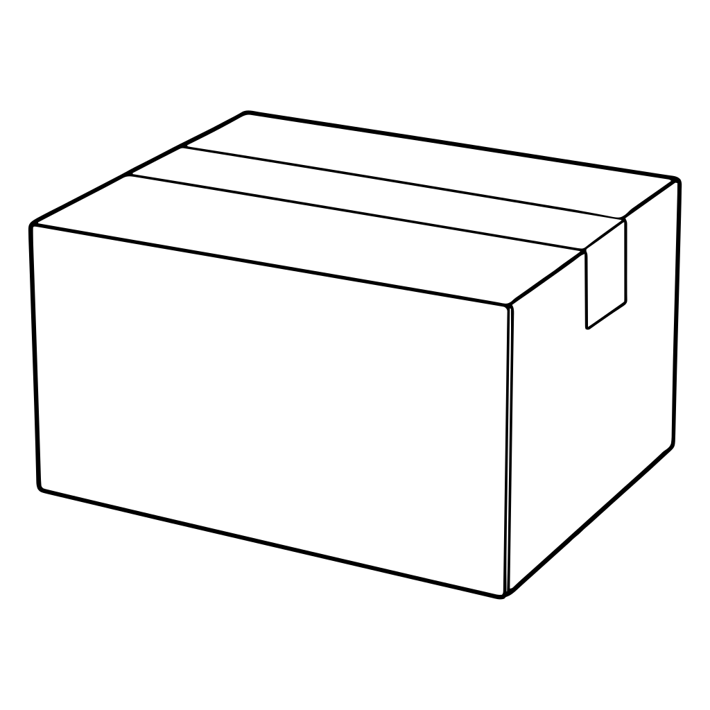 段ボール箱のイラスト（線画）