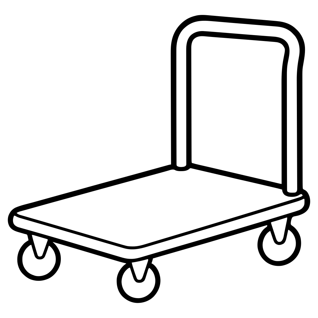 荷物用台車のイラスト（丸みのあるデフォルメ）