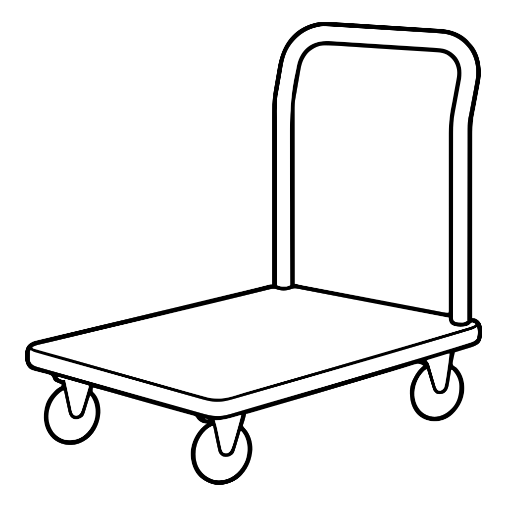 荷物用台車のイラスト（シンプル）