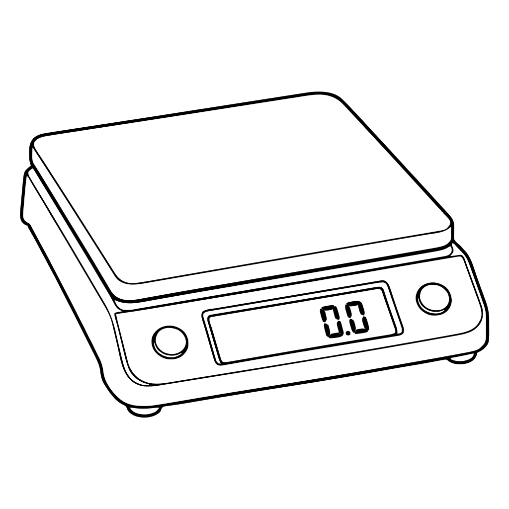 卓上はかりのイラスト（線画）
