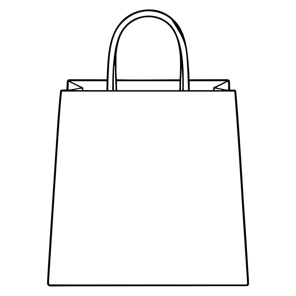 紙袋のイラスト（線画）