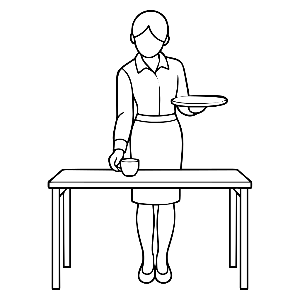 飲み物を出すのイラスト（シンプル）