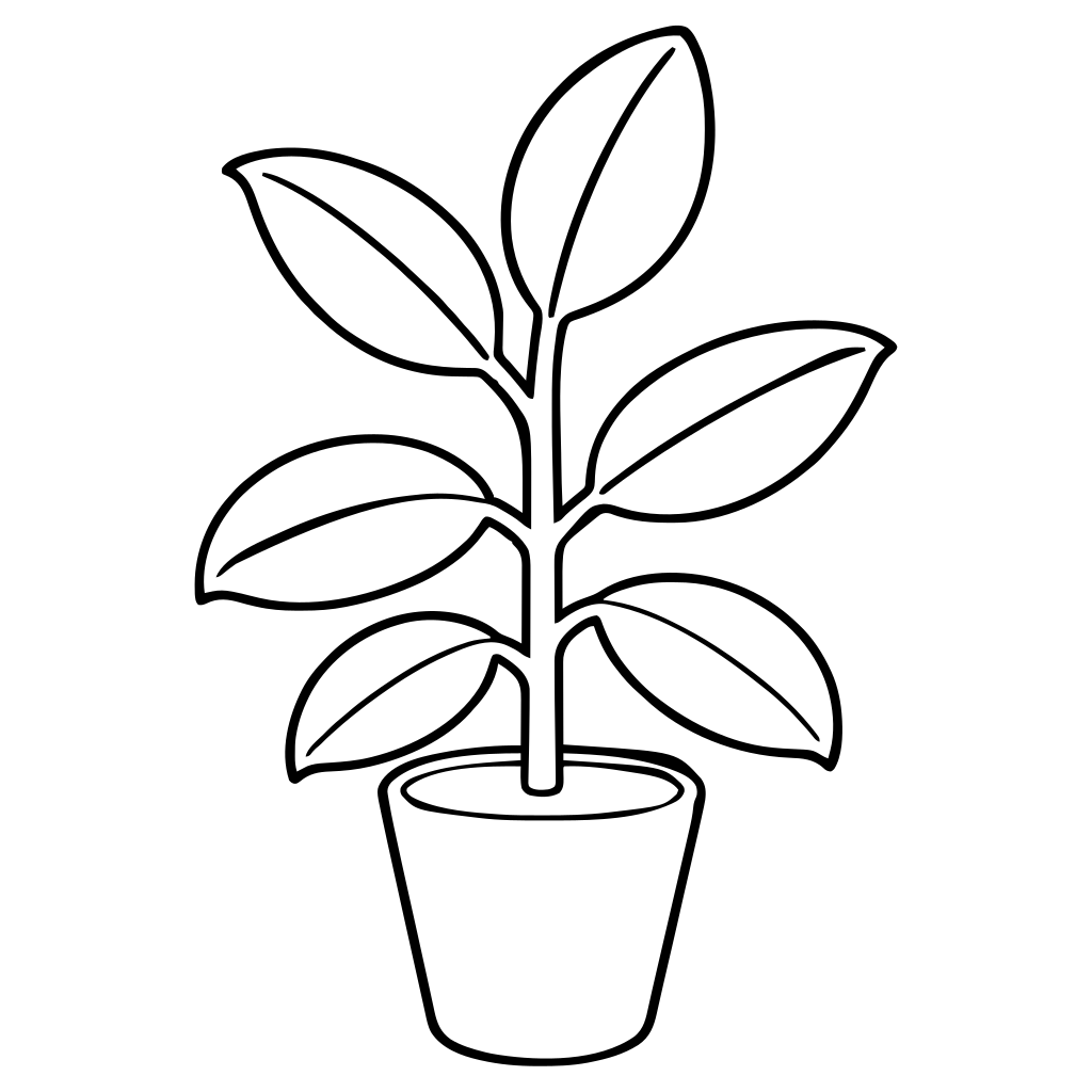 観葉植物のイラスト（シンプル）