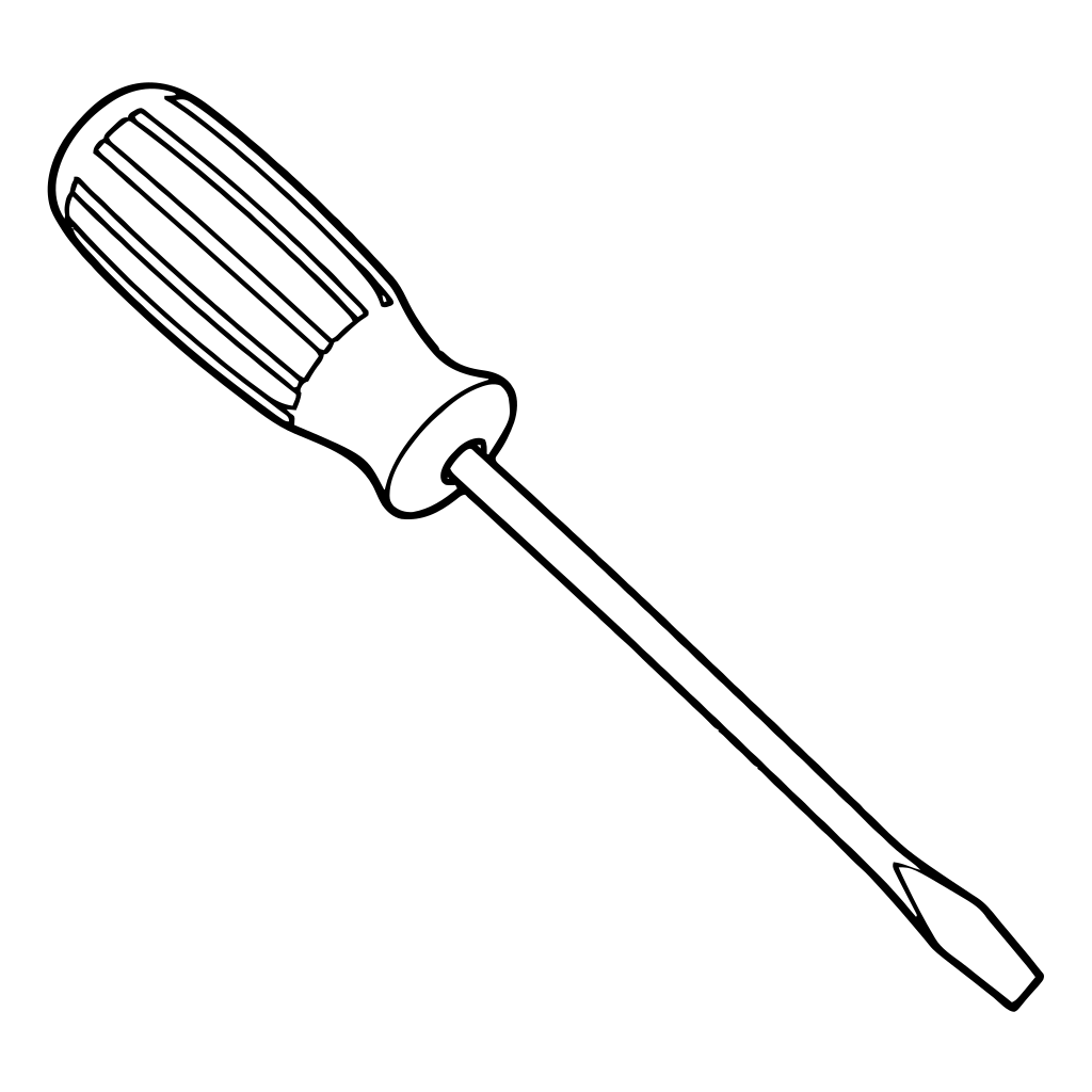 ドライバーのイラスト（線画）