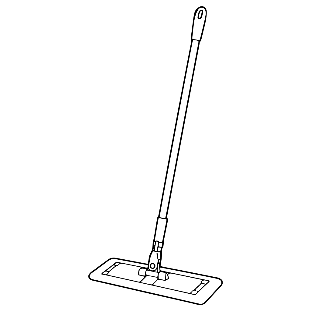 モップのイラスト（線画）