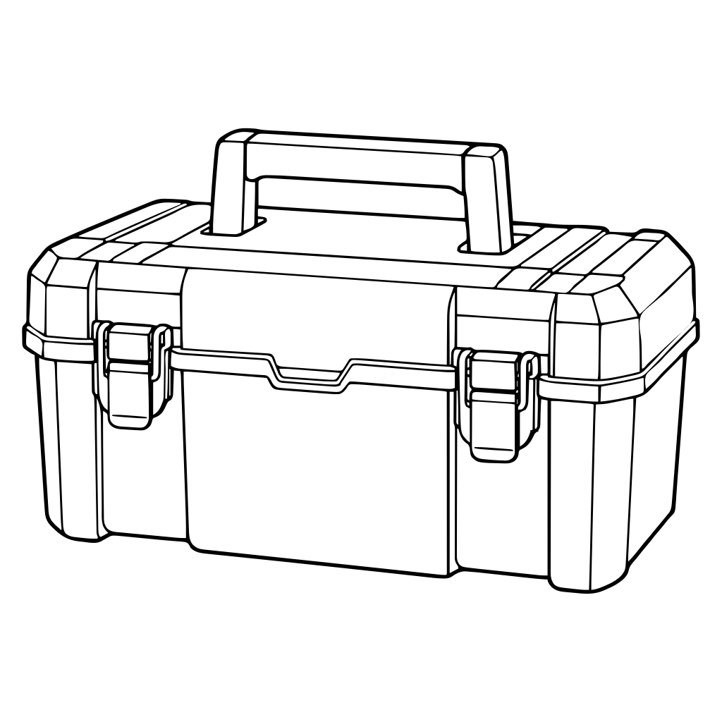 工具箱のイラスト（線画）