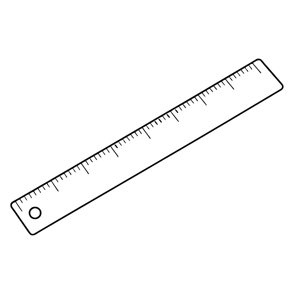 Straight ruler illustration (Line style)