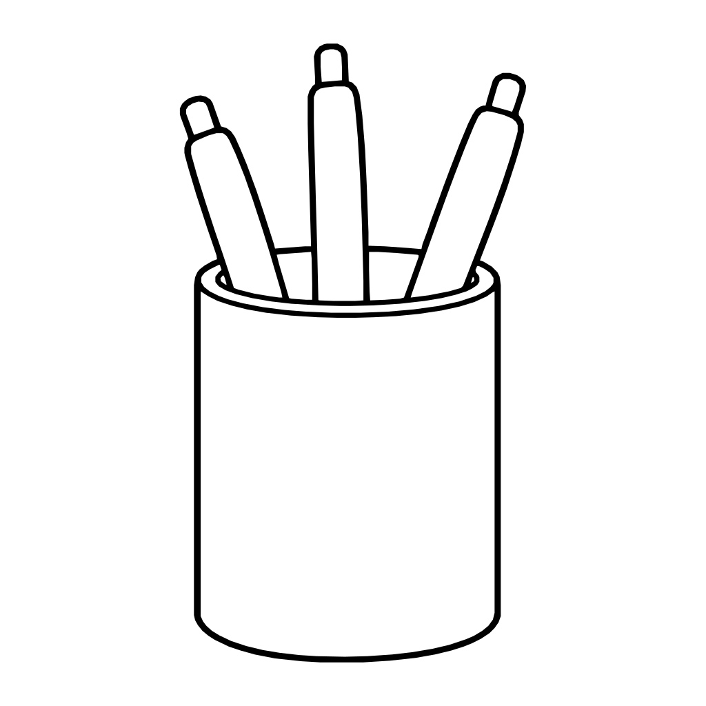ペン立てのイラスト（シンプル）