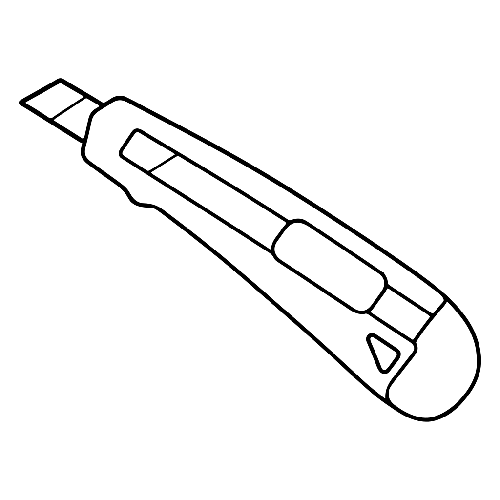 カッターナイフのイラスト（シンプル）