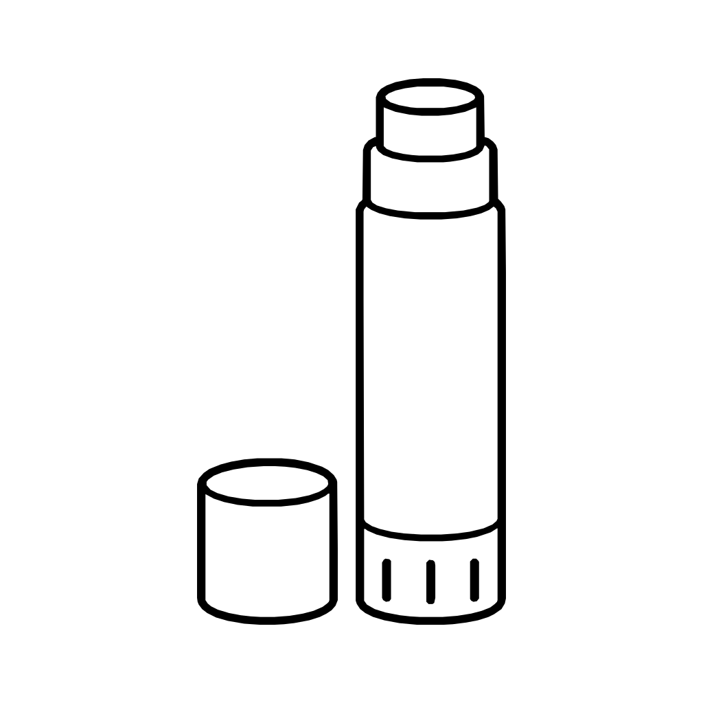 スティックのりのイラスト（丸みのあるデフォルメ）