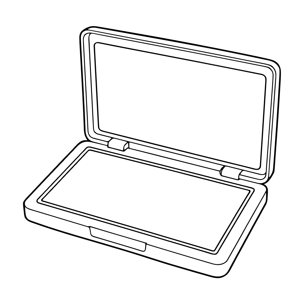 スタンプ台のイラスト（線画）