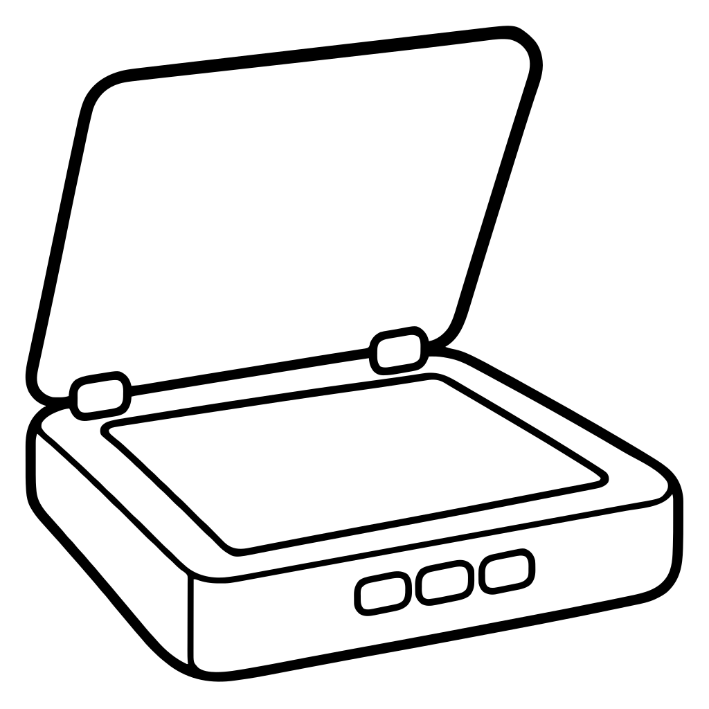 Flatbed scanner illustration (Rounded style)