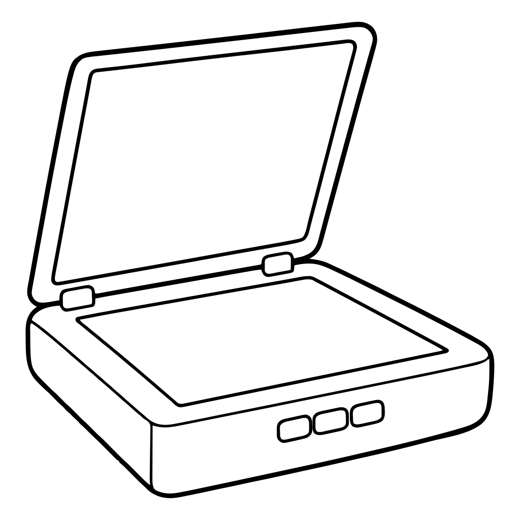 Flatbed scanner illustration (Simple style)