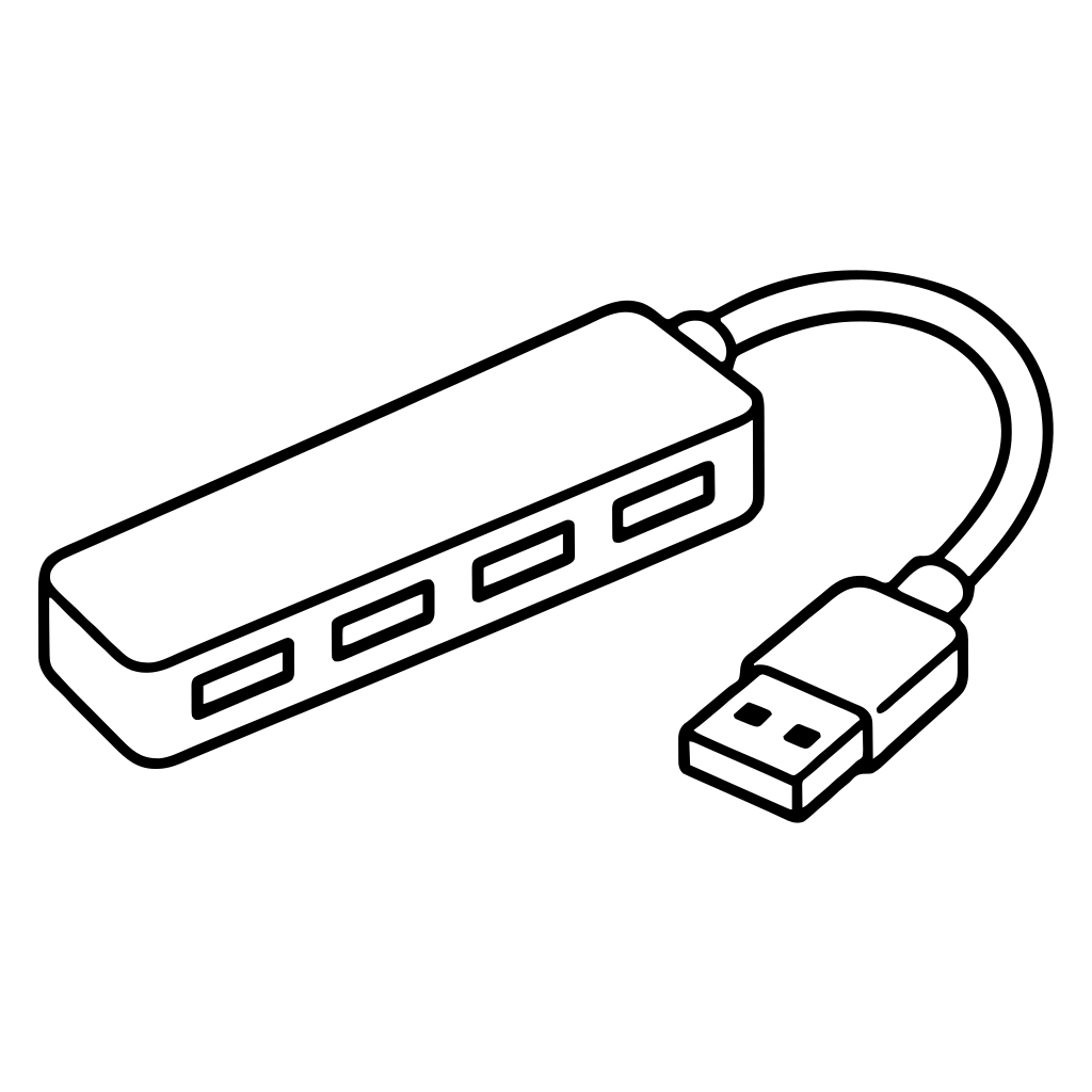 USBハブのイラスト（シンプル）