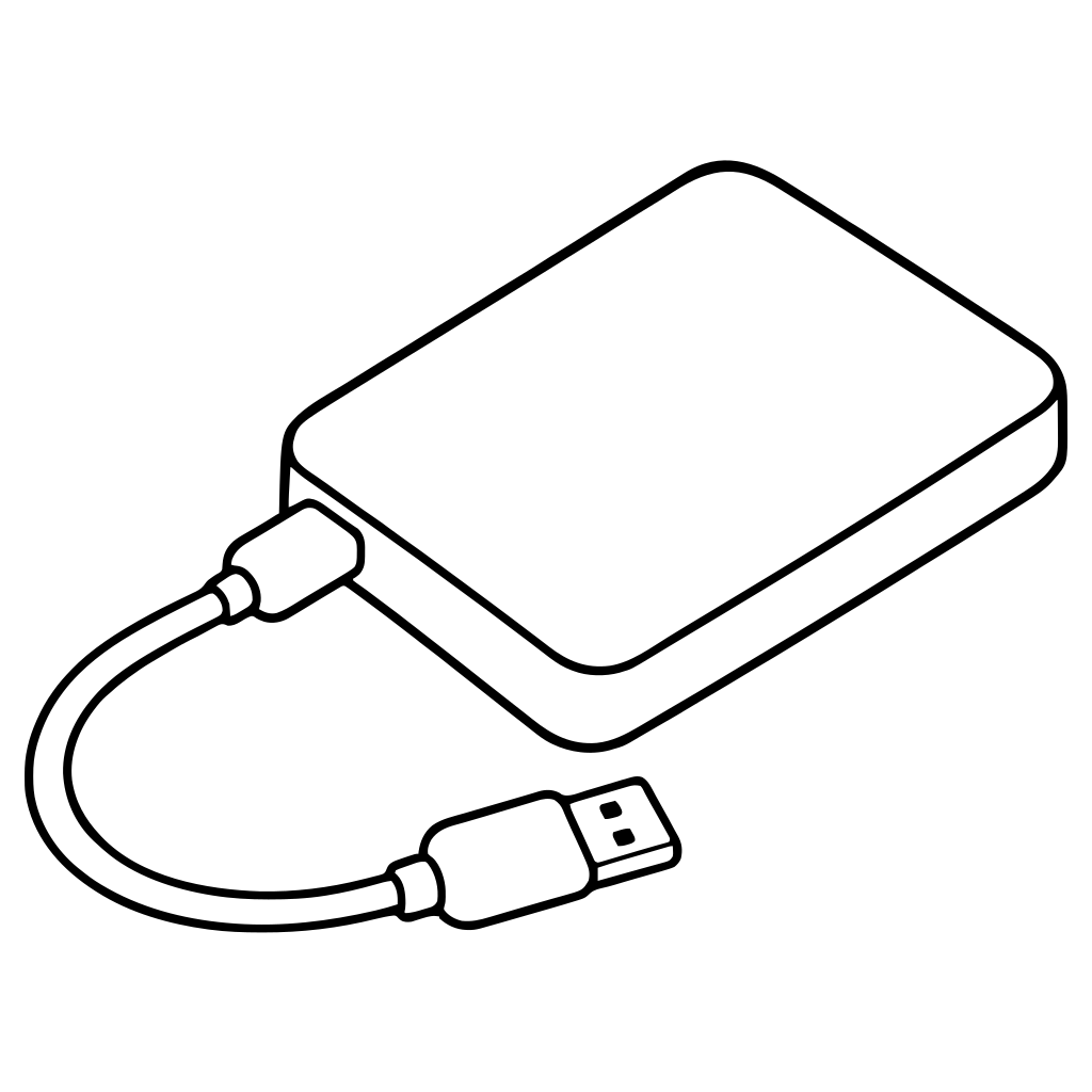 外付けハードディスクのイラスト（シンプル）