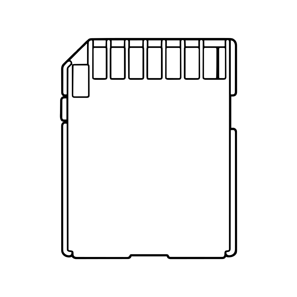 SDカードのイラスト（線画）