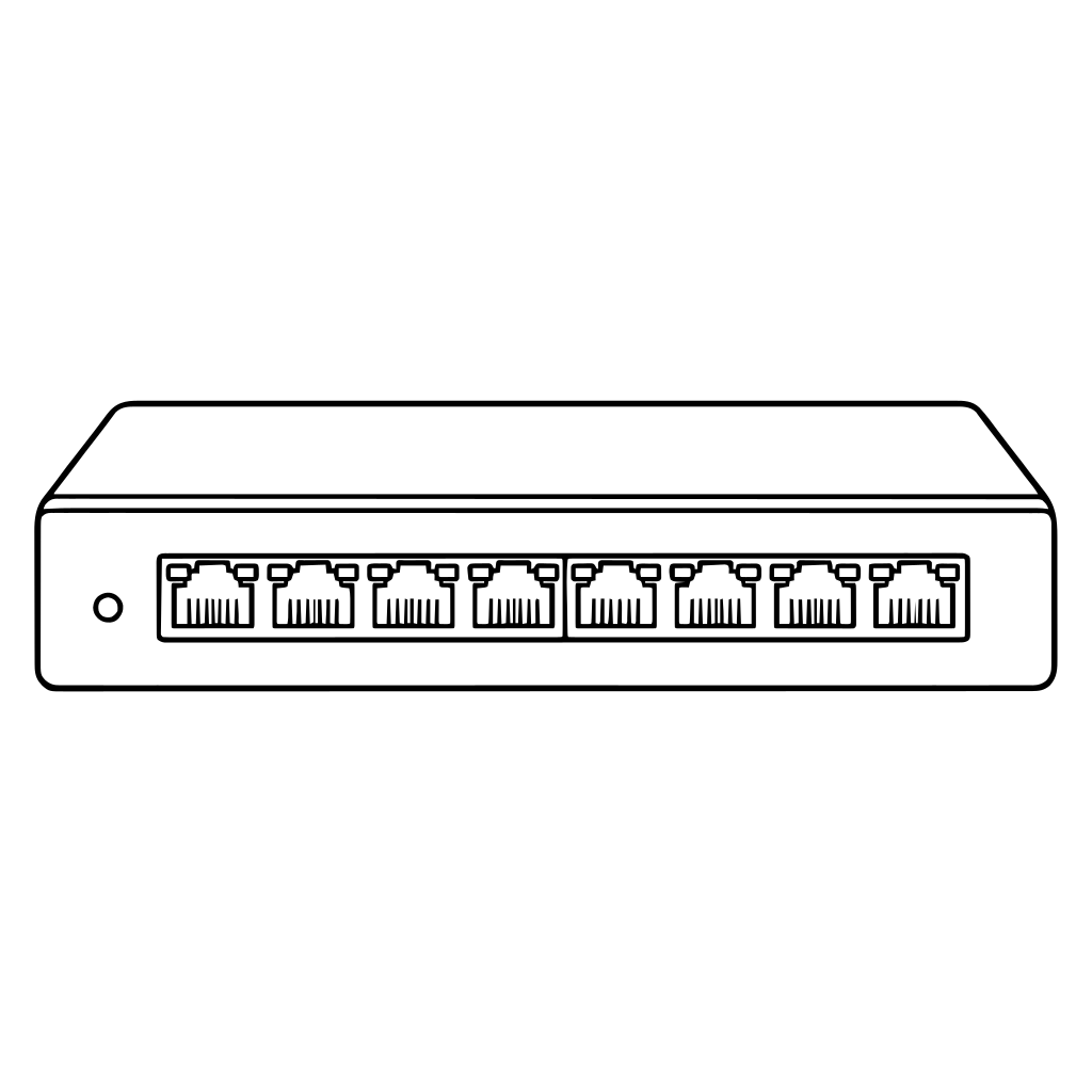 Network switch illustration (Line style)