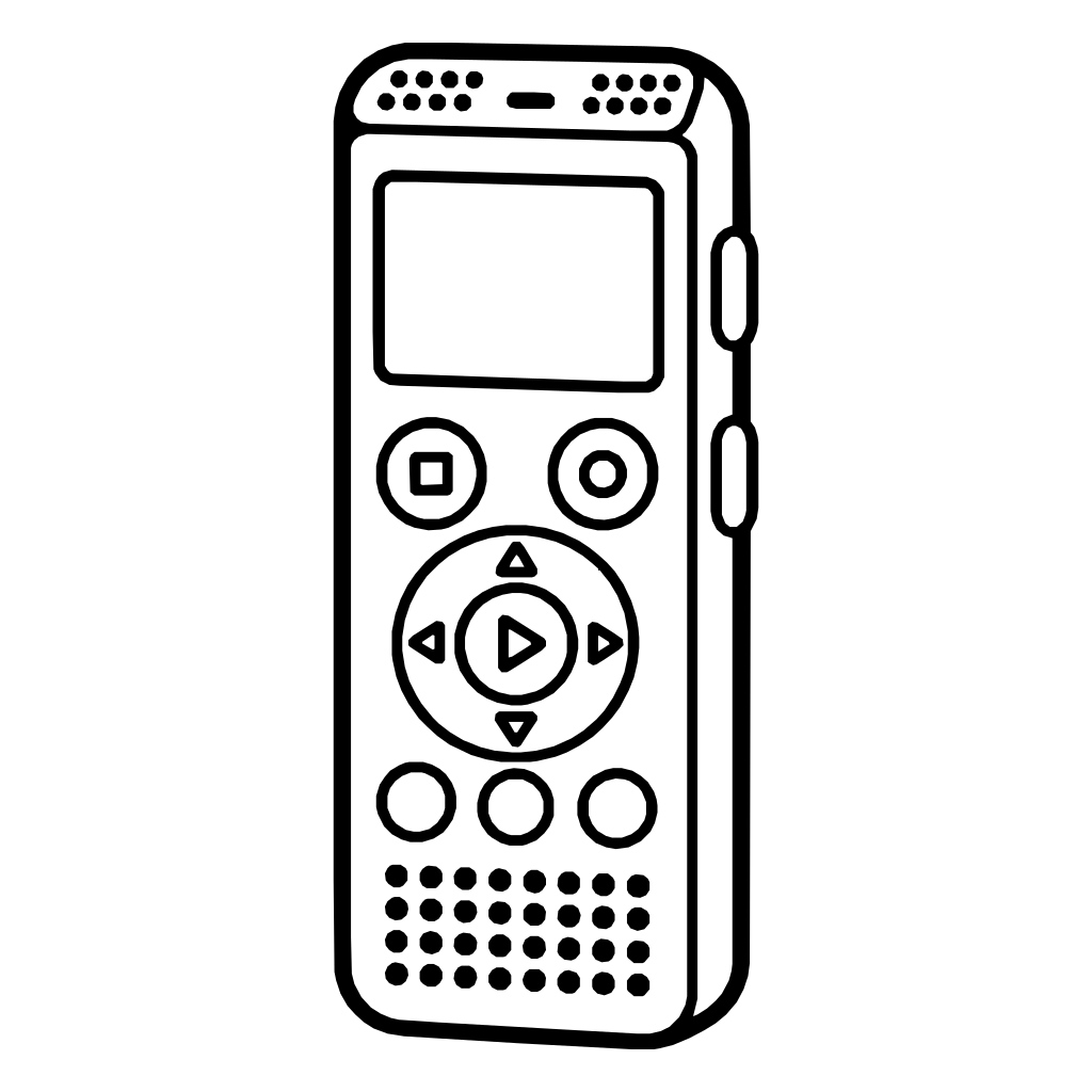 ICレコーダーのイラスト（丸みのあるデフォルメ）