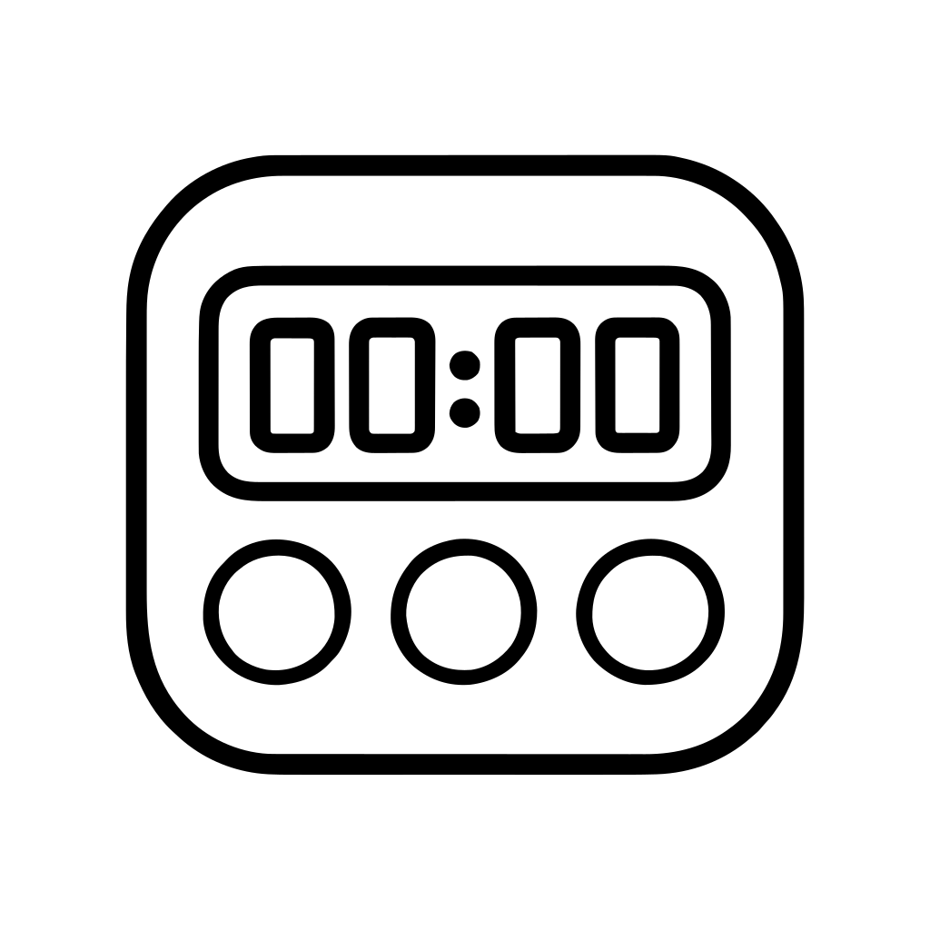 Digital timer illustration (Rounded style)