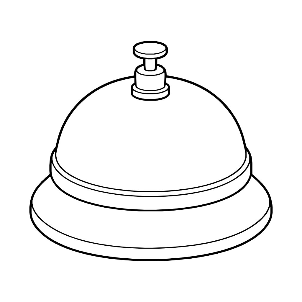 卓上ベルのイラスト（線画）