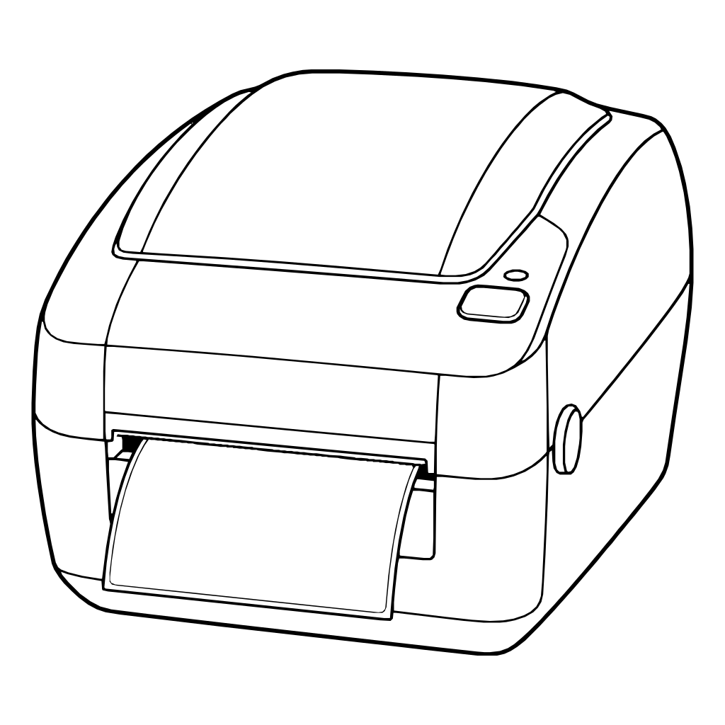ラベルプリンターのイラスト（線画）