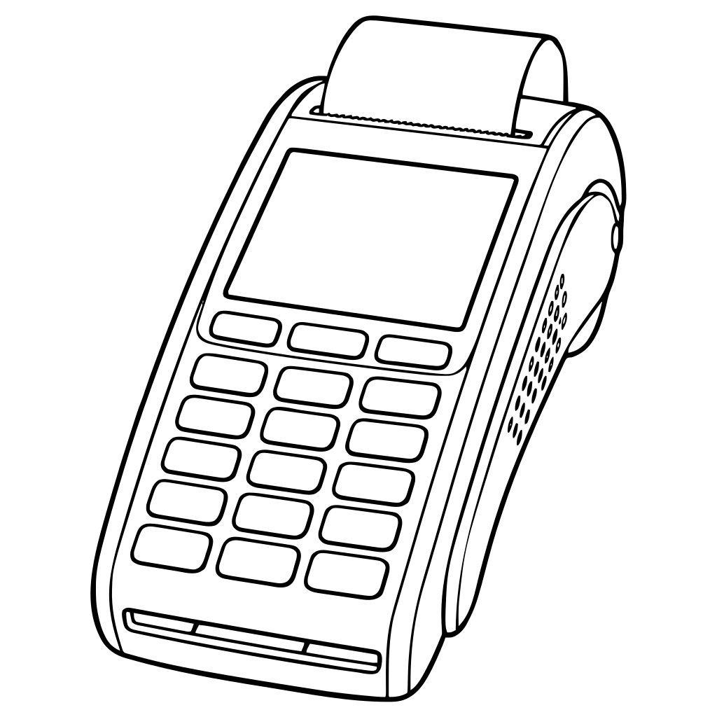 カード決済端末のイラスト（線画）