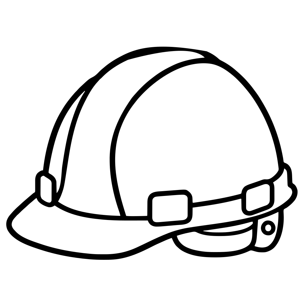 作業用ヘルメットのイラスト（丸みのあるデフォルメ）