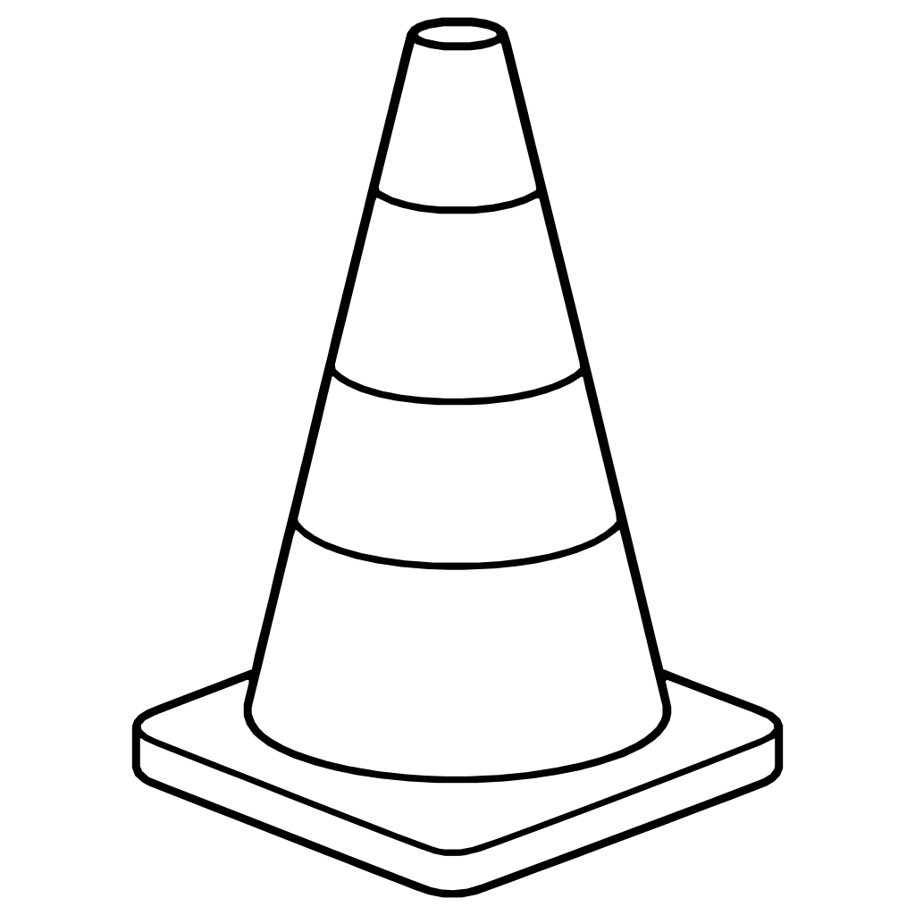 カラーコーンのイラスト（シンプル）