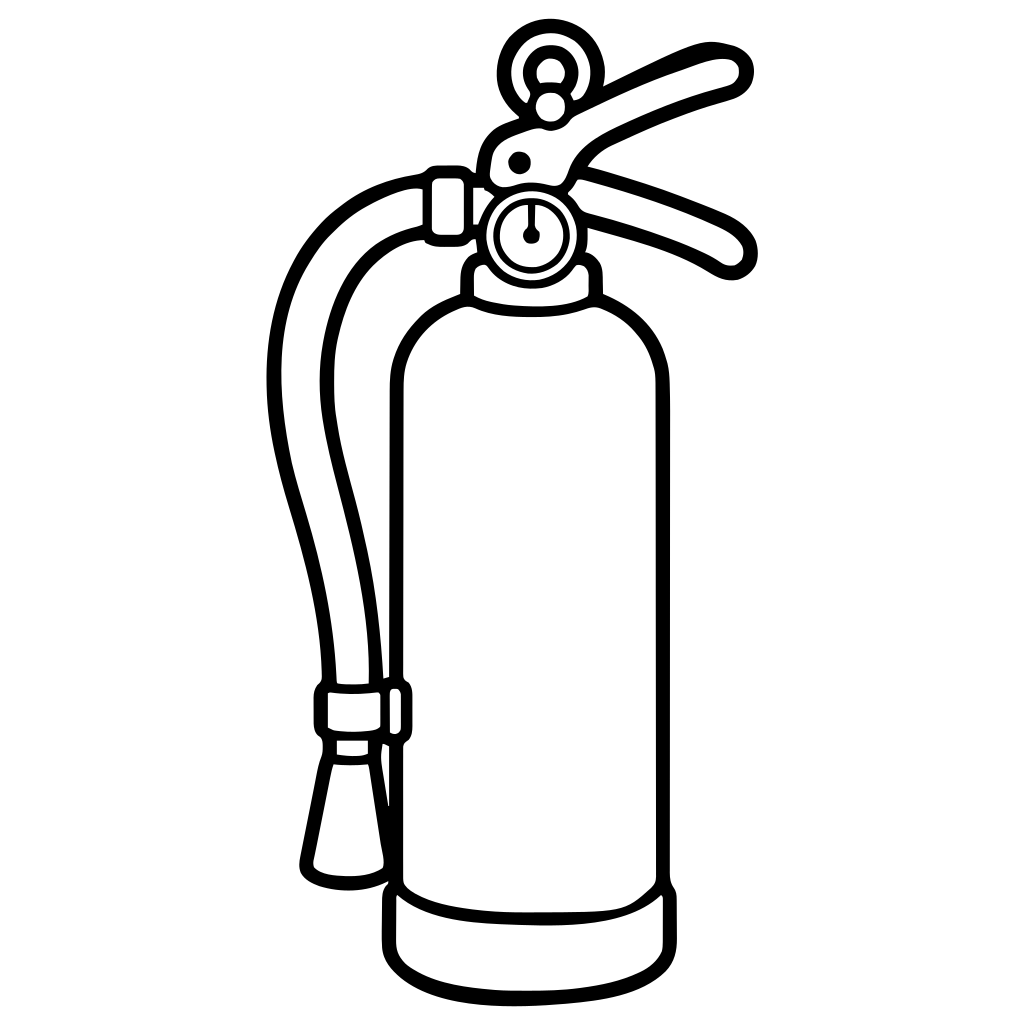 消火器のイラスト（丸みのあるデフォルメ）
