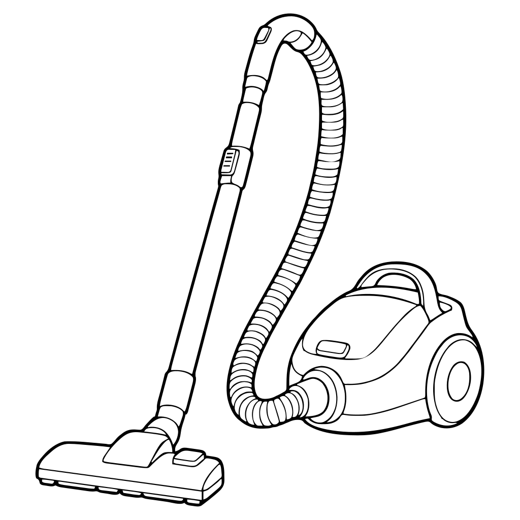 掃除機のイラスト（線画）